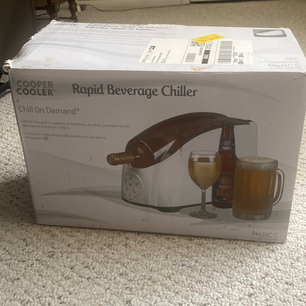 Rapid beverage chiller copper cooler